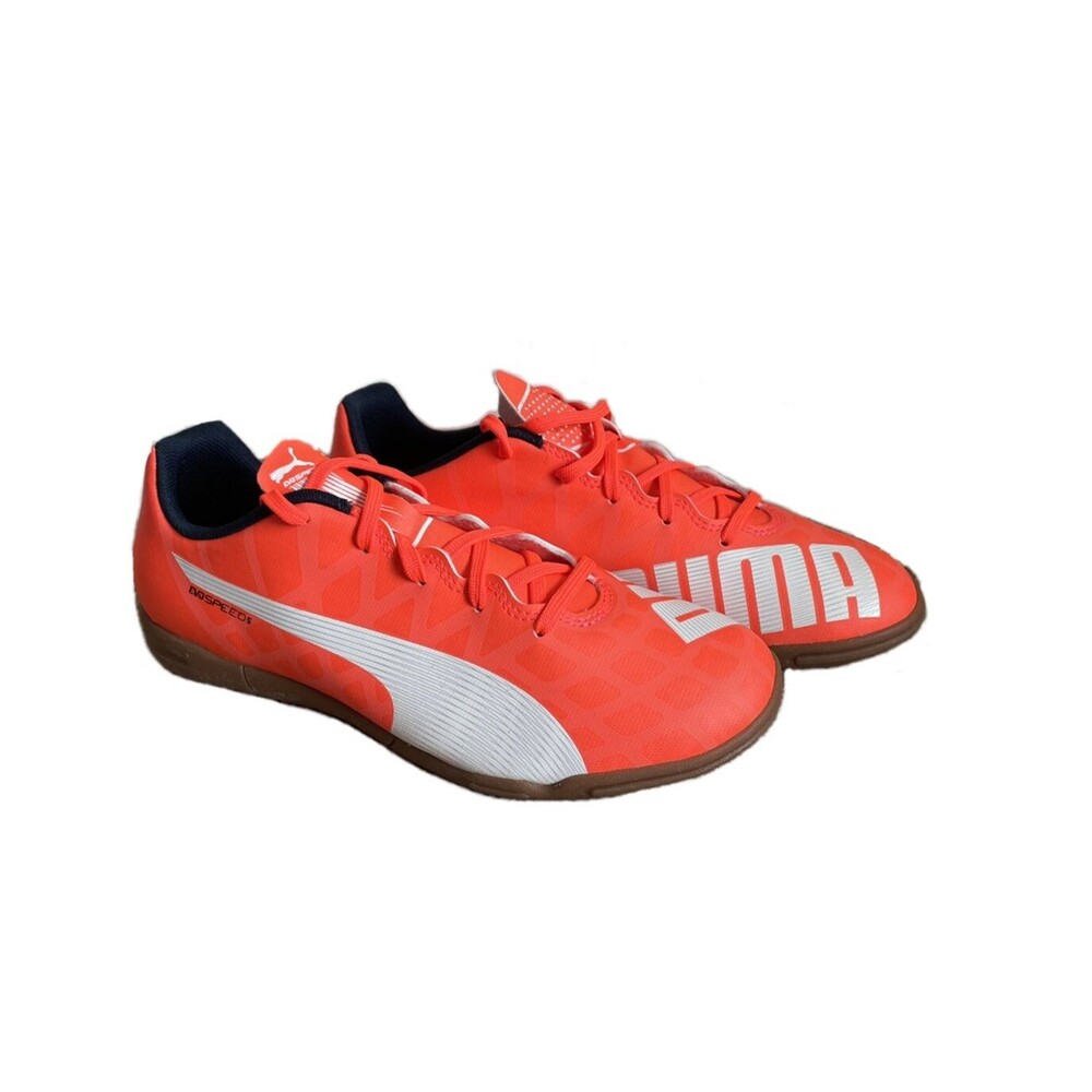 Puma EVO SPEED 5 Indoor Trainer Soccer Cleats Orange Youth Boys Unisex 6 NEW